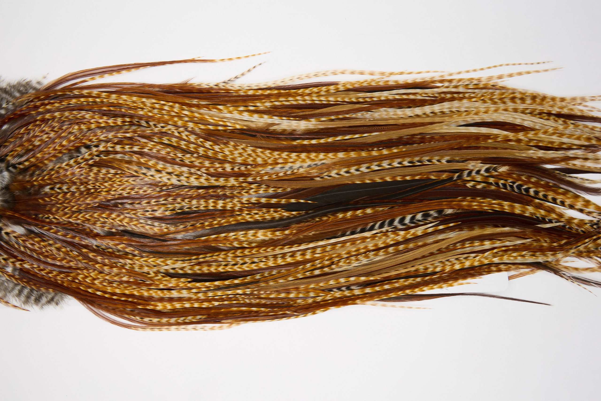 12066 Hebert Dry Fly Hackle Pro Grade Rooster Saddle Barred Dark Ginger Ties Size 12-16