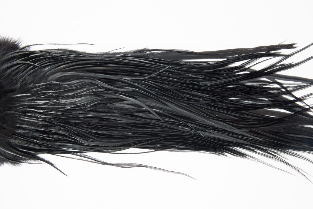 12108 Hebert Dry Fly Hackle Pro Grade Rooster Saddle Black Ties Size 12-14