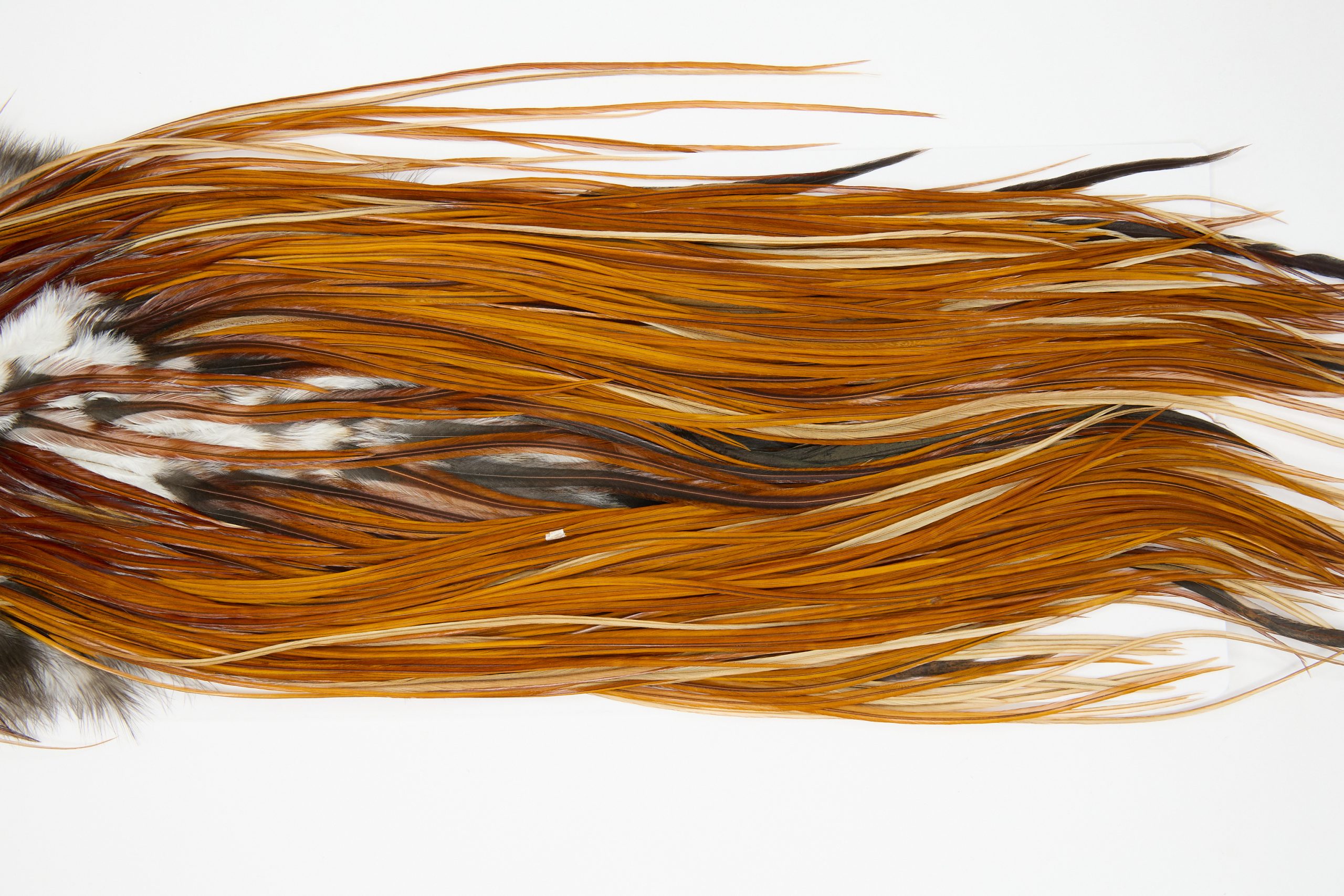12147 Hebert Dry Fly Hackle Pro Grade Rooster Saddle Light Brown Ties Size 14-16