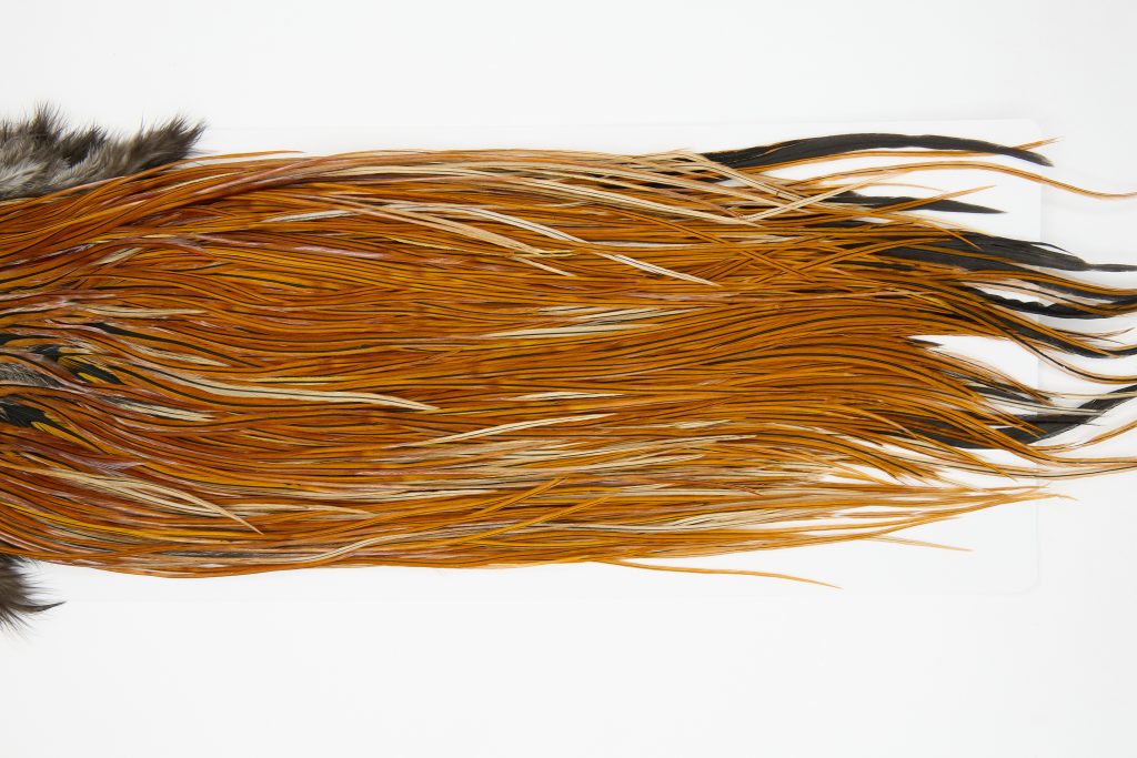12150 Hebert Dry Fly Hackle Pro Grade Rooster Saddle Light Brown Ties Size 14-16