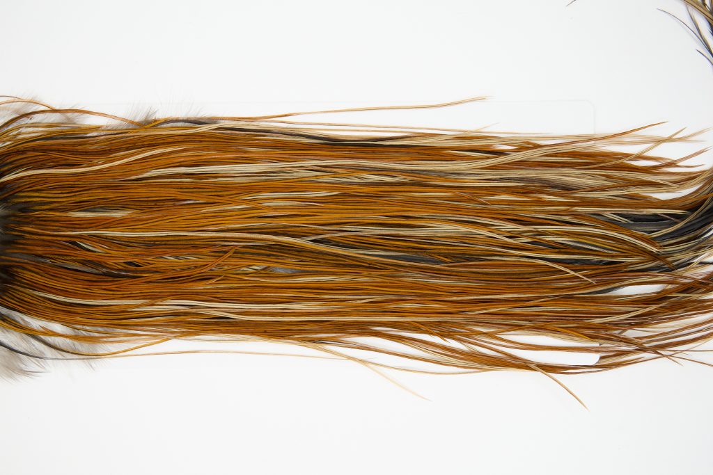 12155 Hebert Dry Fly Hackle Pro Grade Rooster Saddle Light Brown Ties Size 16-18