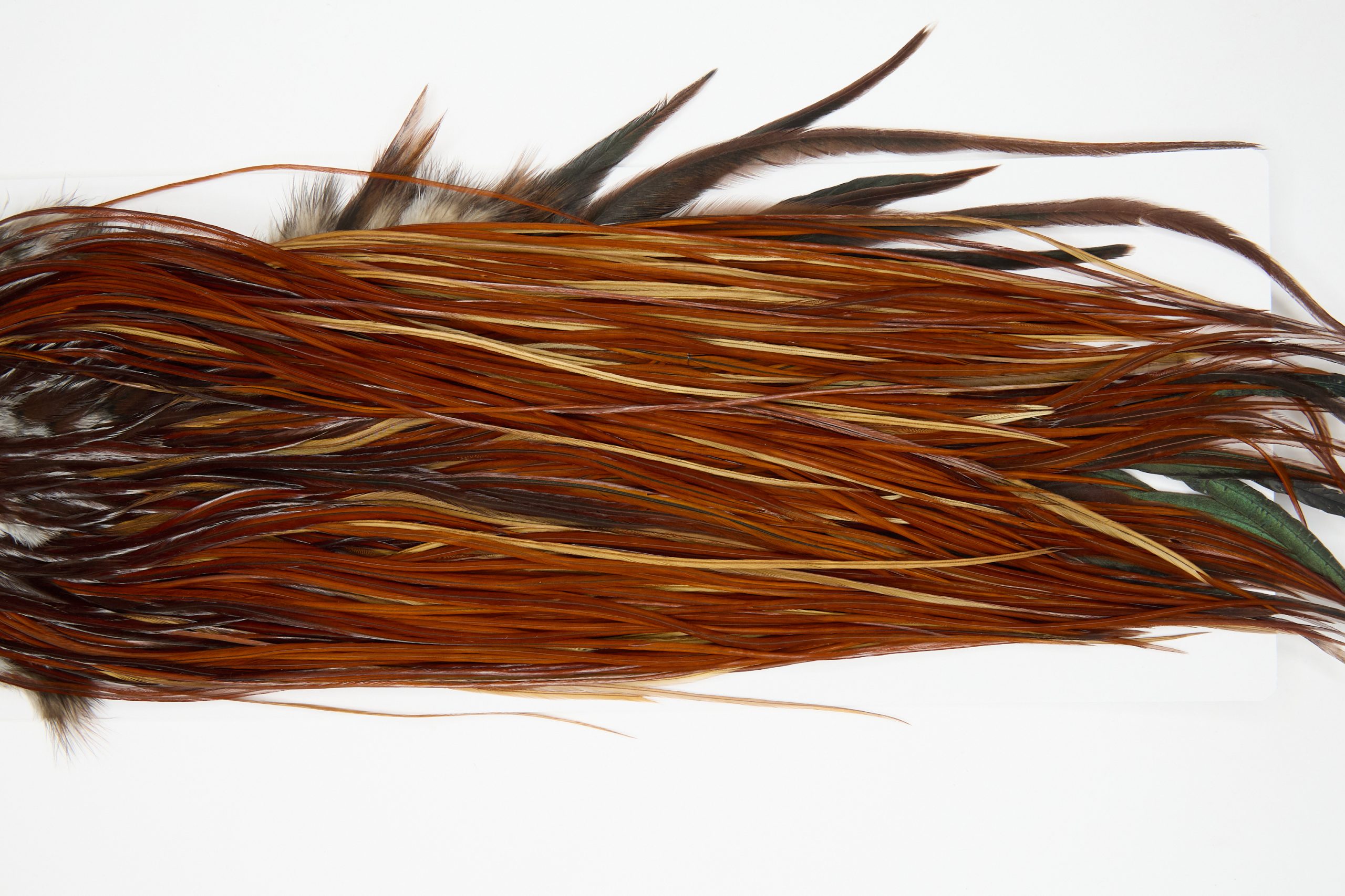 12156 Hebert Dry Fly Hackle Pro Grade Rooster Saddle Light Brown Ties Size 14-18