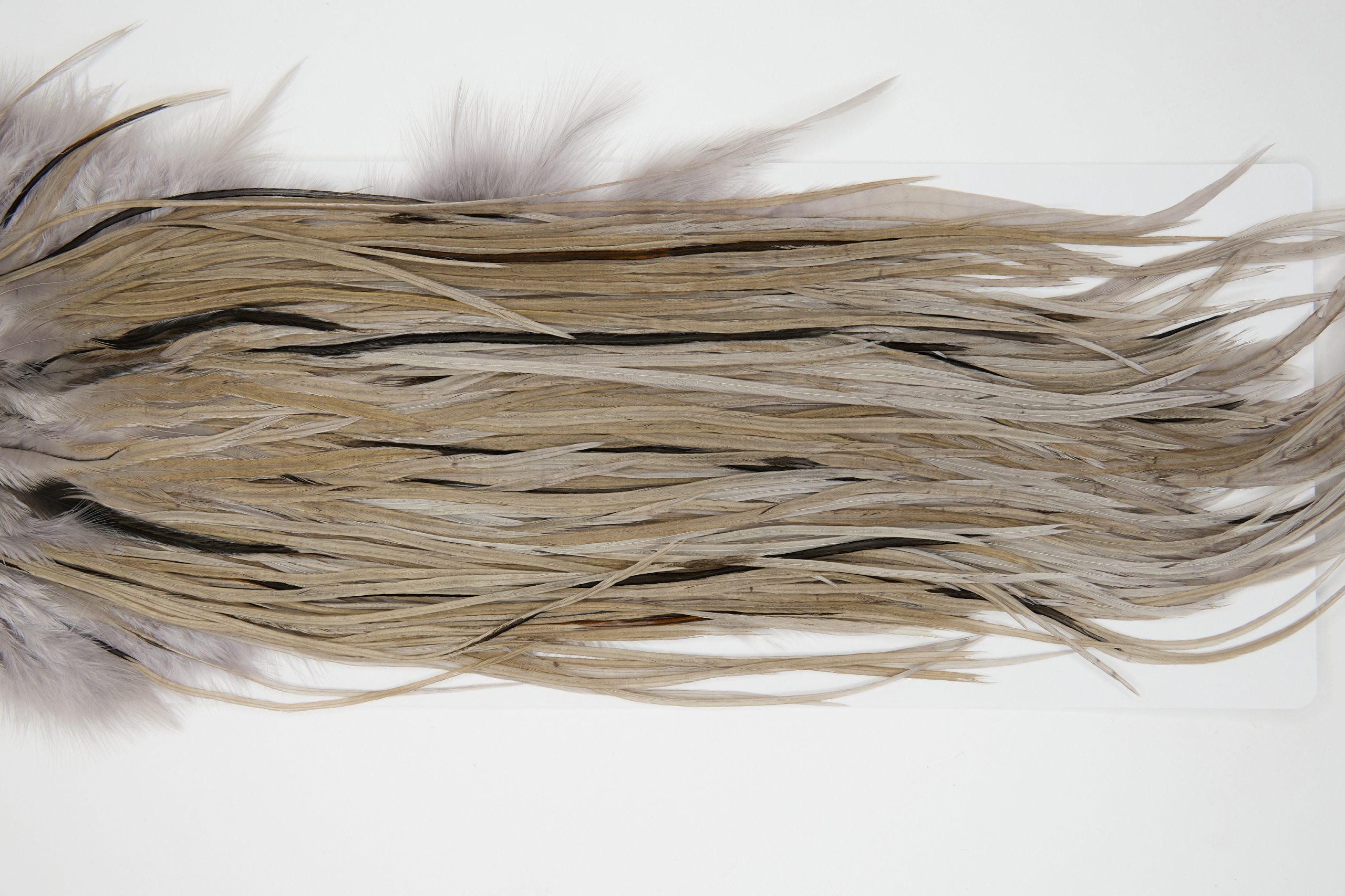 12158 Hebert Dry Fly Hackle Pro Grade Rooster Saddle Medium Grey Dun Ties Size 14-18