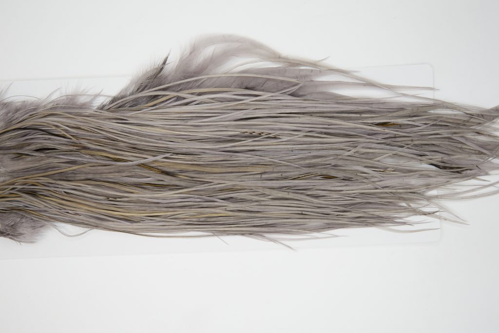 12161 Hebert Dry Fly Hackle Pro Grade Rooster Saddle Medium Grey Dun Ties Size 12-16