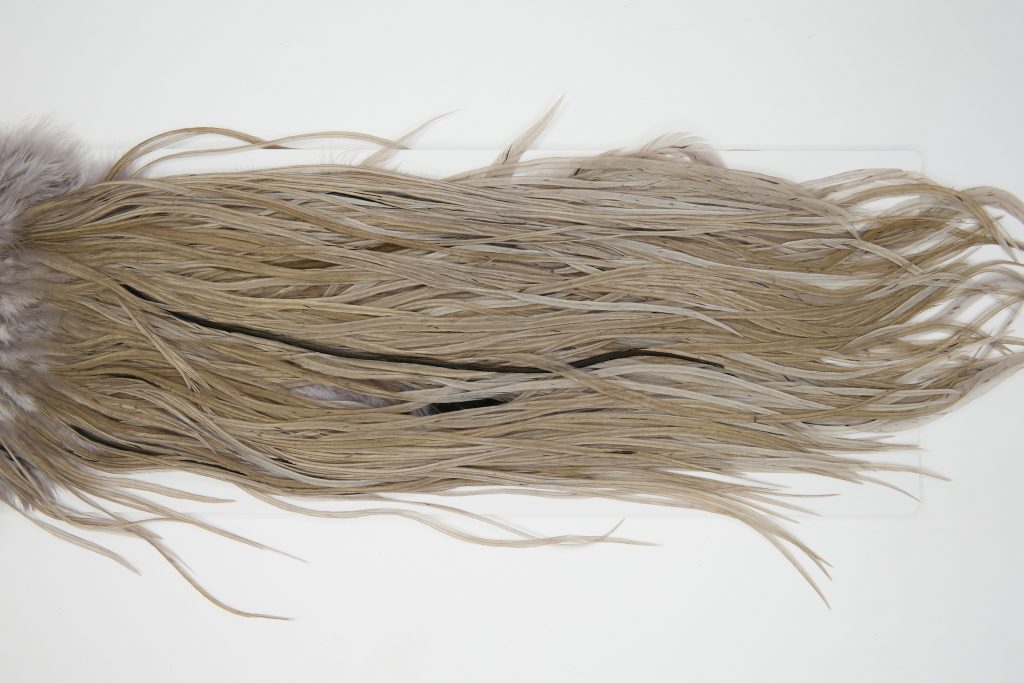 12162 Hebert Dry Fly Hackle Pro Grade Rooster Saddle Medium Grey Dun Ties Size 14-16