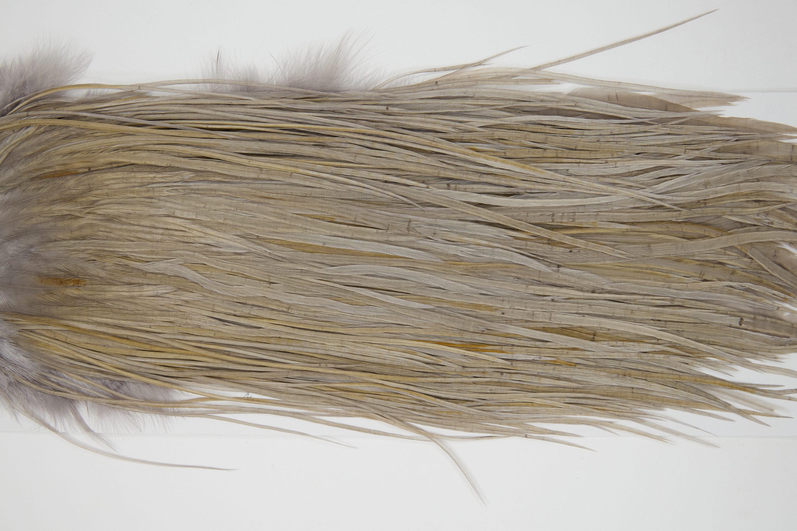 12168 Hebert Dry Fly Hackle Pro Grade Rooster Saddle Medium Grey Dun Ties Size 14-18