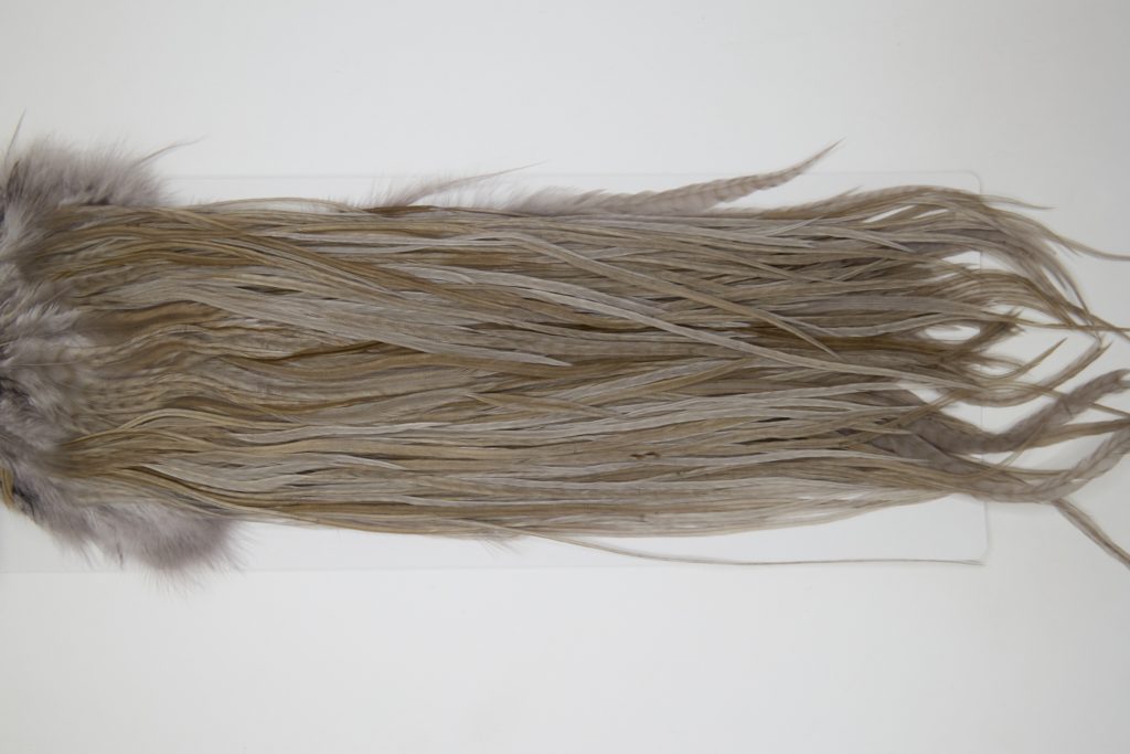 12170 Hebert Dry Fly Hackle Pro Grade Rooster Saddle Medium Grey Dun Ties Size 12-16