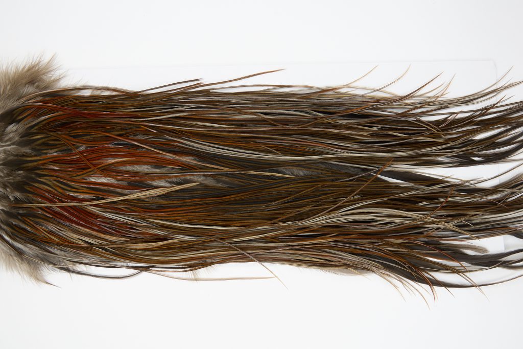 12183 Hebert Dry Fly Hackle Pro Grade Rooster Saddle Dark Brown Dun Ties Size 16-20