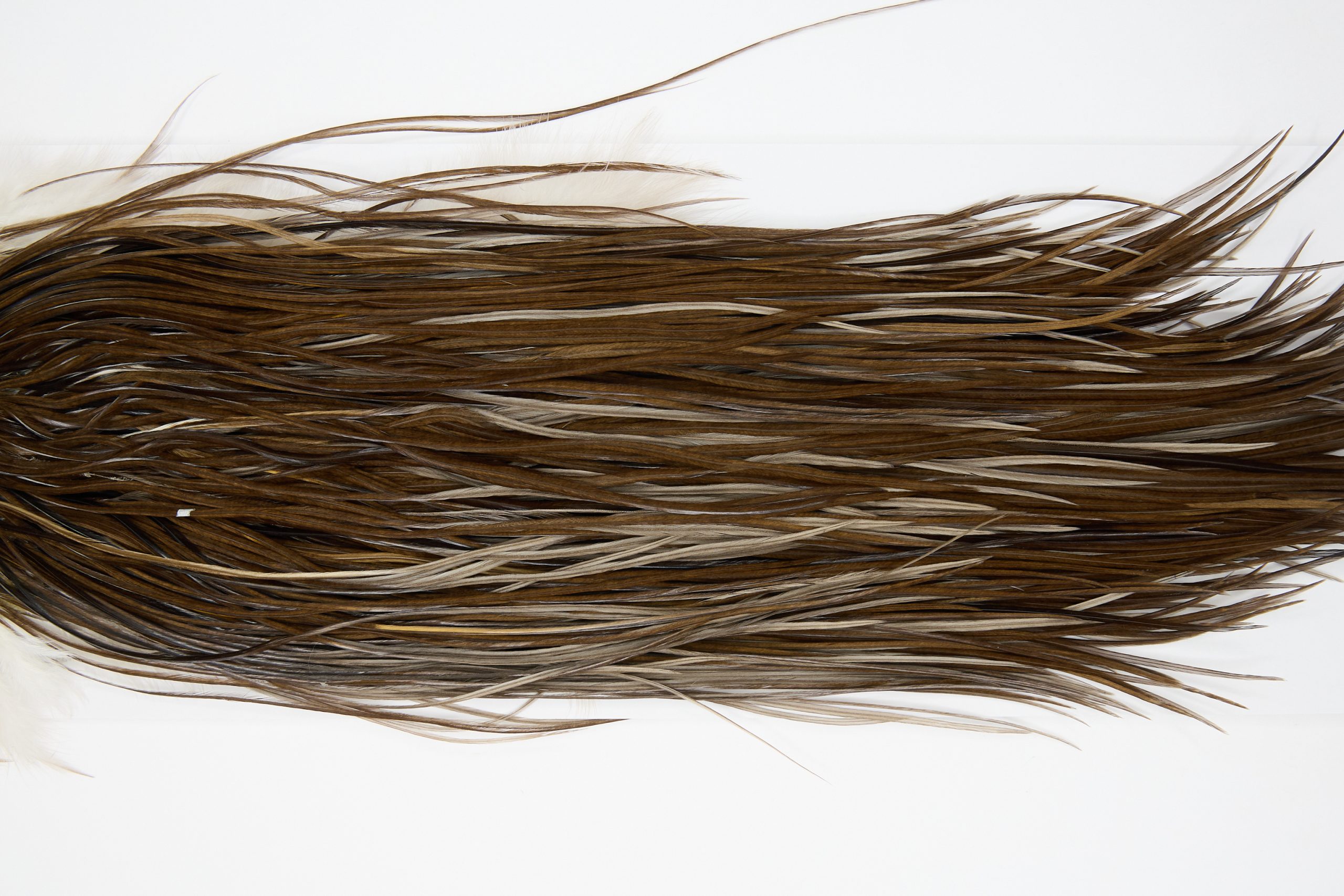 12184 Hebert Dry Fly Hackle Pro Grade Rooster Saddle Dark Brown Dun Ties Size 14-18