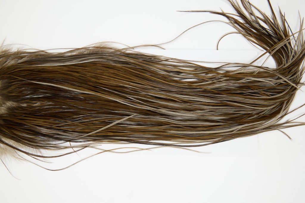 12188 Hebert Dry Fly Hackle Pro Grade Rooster Saddle Dark Brown Dun Ties Size 16-18