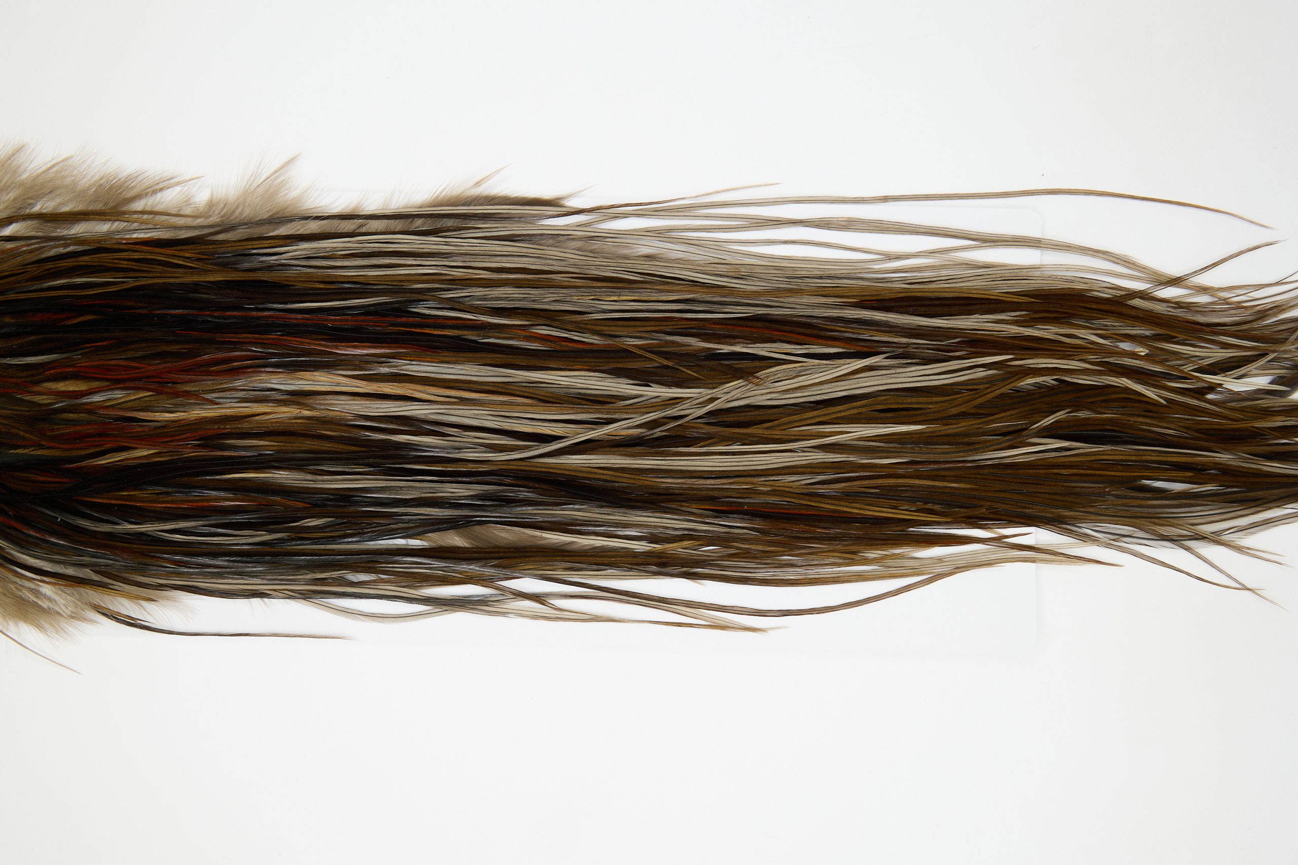 12195 Hebert Dry Fly Hackle Pro Grade Rooster Saddle Dark Brown Dun Ties Size 12-16