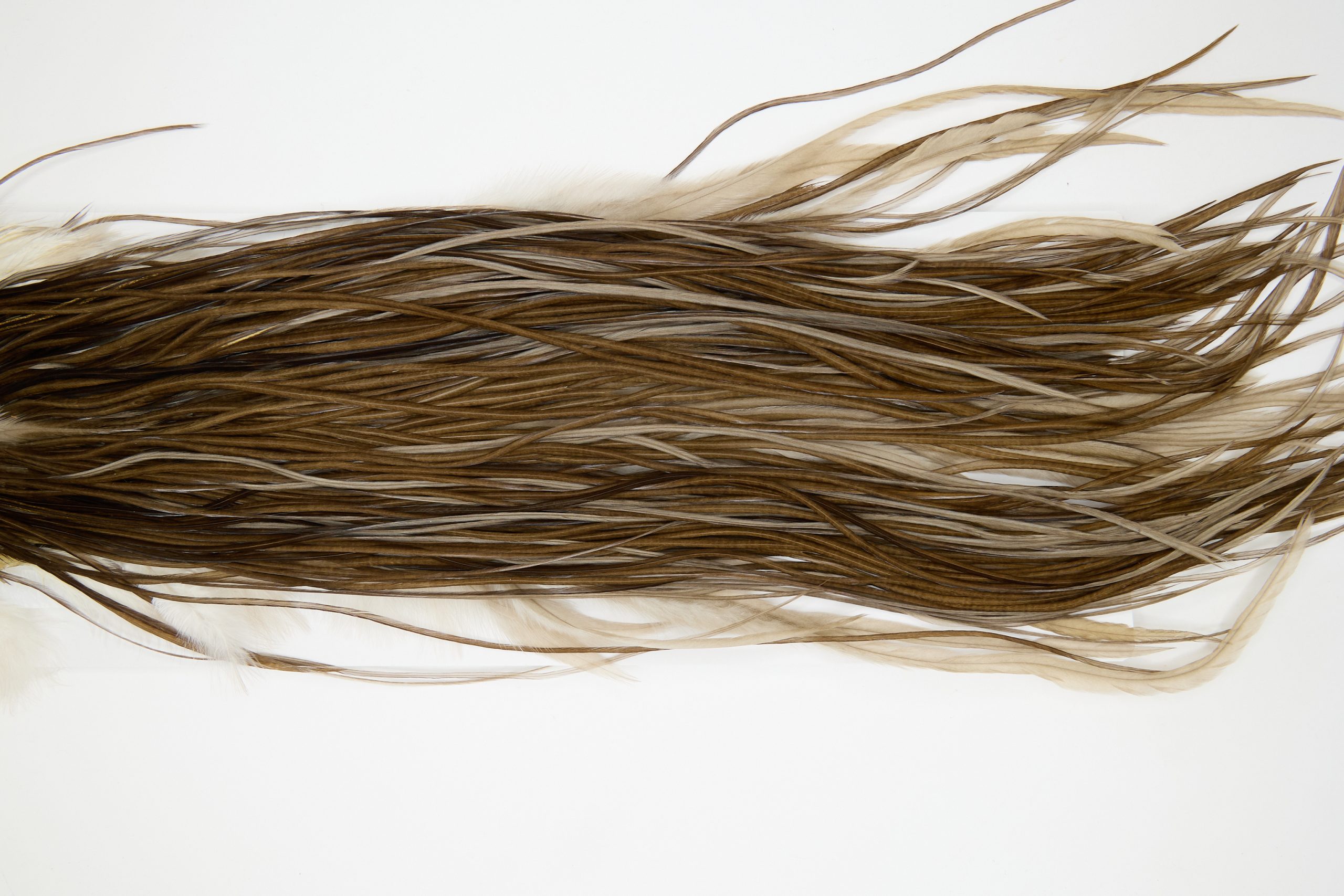 12196 Hebert Dry Fly Hackle Pro Grade Rooster Saddle Dark Brown Dun Ties Size 14-16