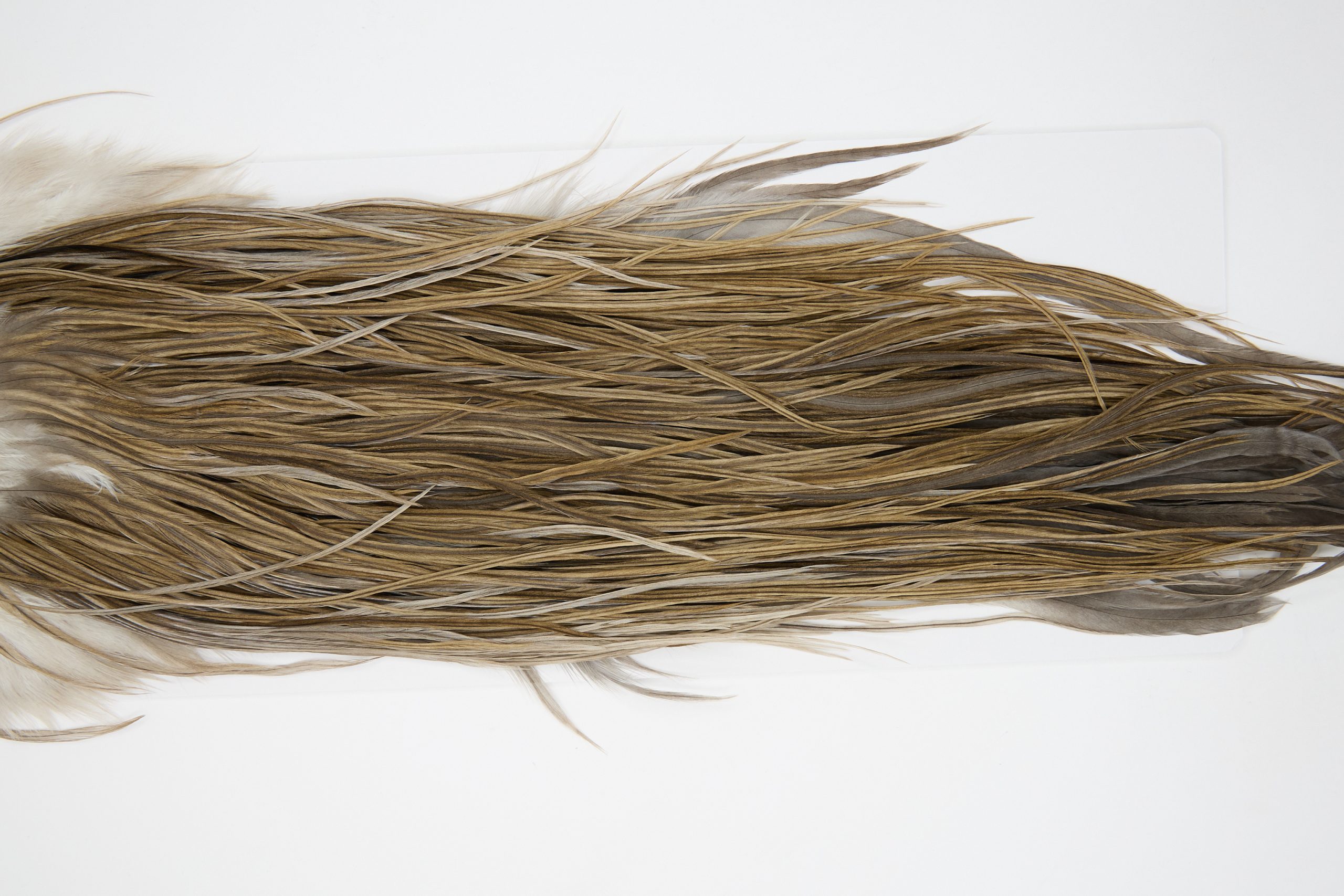 12202 Hebert Dry Fly Hackle Pro Grade Rooster Saddle Brown Grey Dun Ties Size 14-16