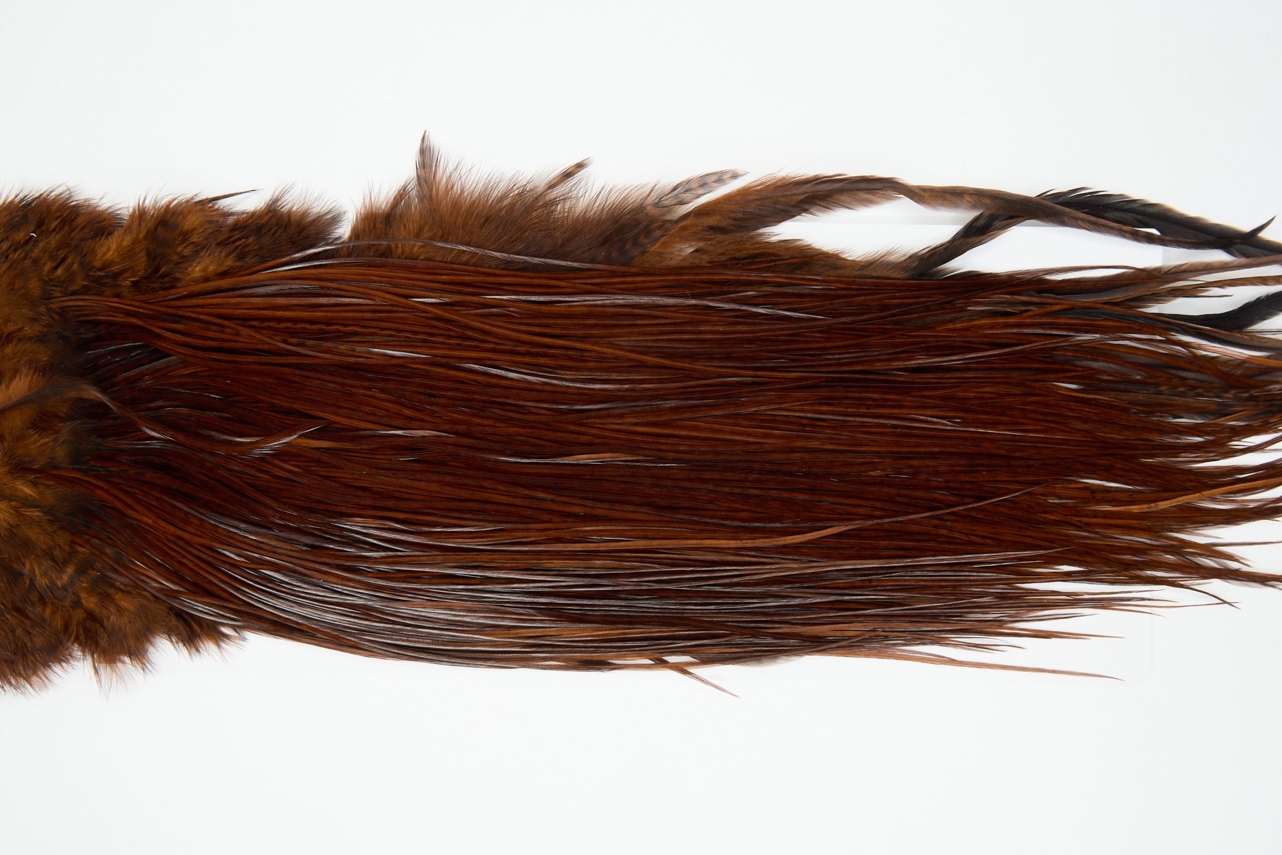 12204 Hebert Dry Fly Hackle Bronze Grade Rooster Saddle Coachman Brown Ties Size 12-16