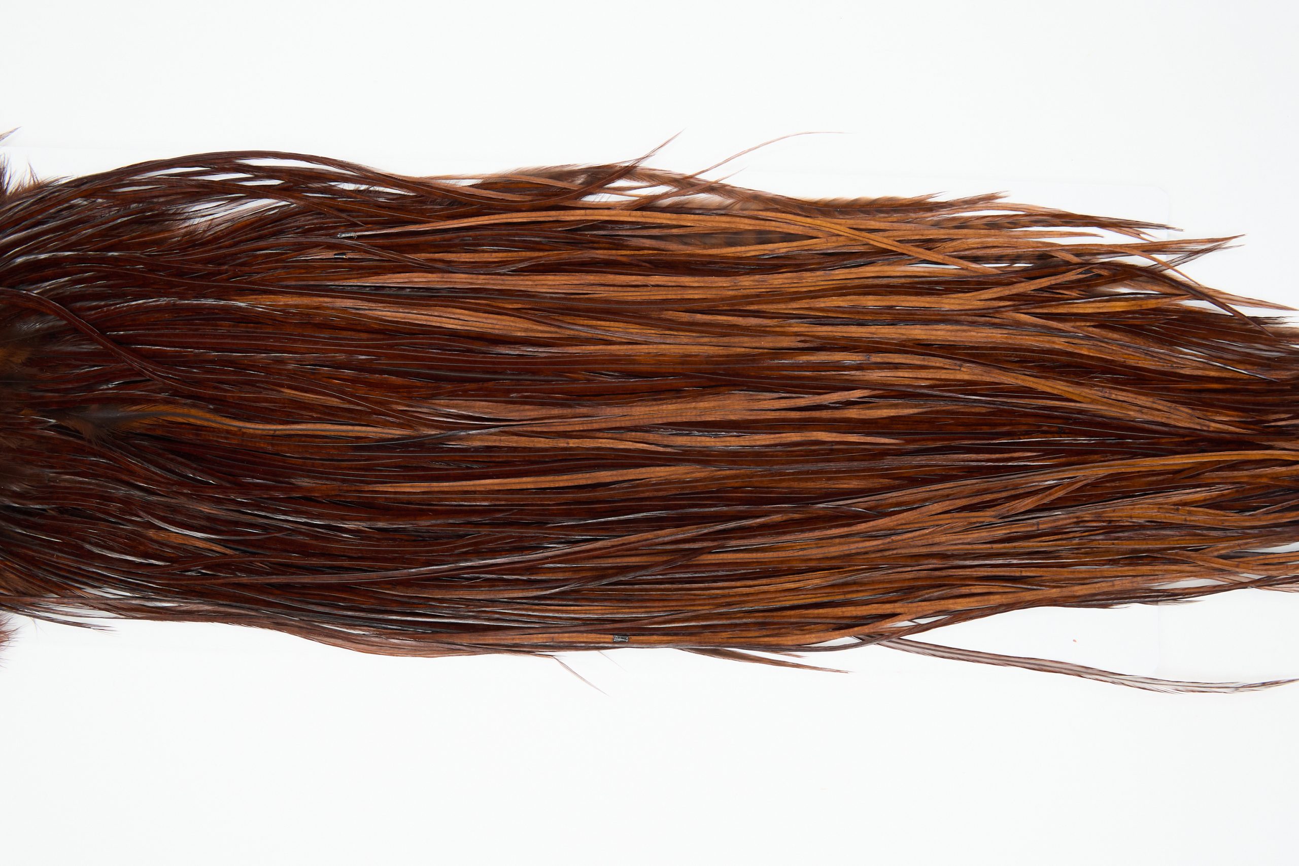 12209 Hebert Dry Fly Hackle Bronze Grade Rooster Saddle Coachman Brown Ties Size 12-16
