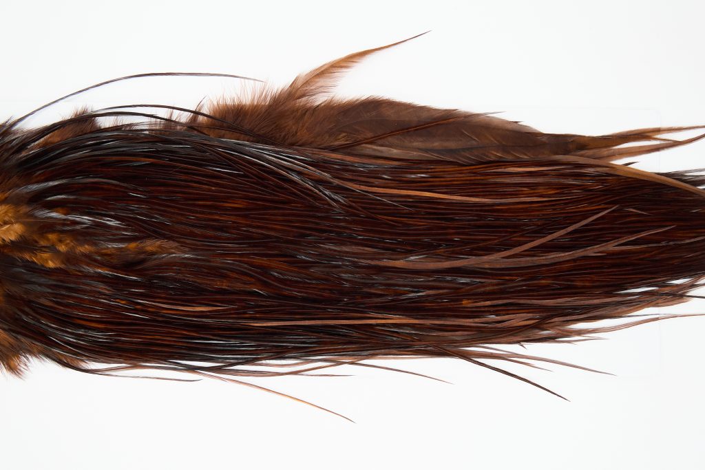 12210 Hebert Dry Fly Hackle Bronze Grade Rooster Saddle Coachman Brown Ties Size 14-16