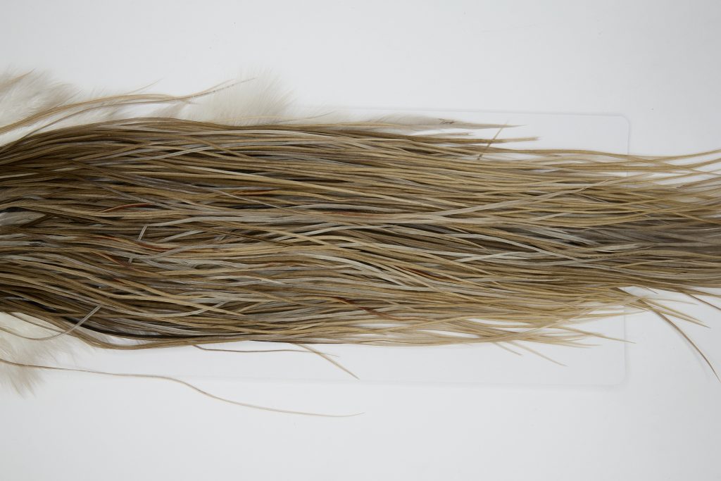 12213 Hebert Dry Fly Hackle Bronze Grade Rooster Saddle Brown Grey Dun Ties Size 16-18