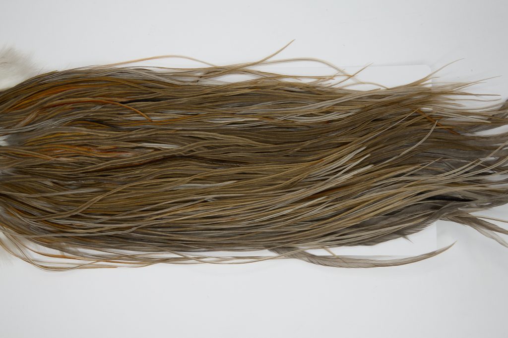 12215 Hebert Dry Fly Hackle Bronze Grade Rooster Saddle Brown Grey Dun Ties Size 12-16