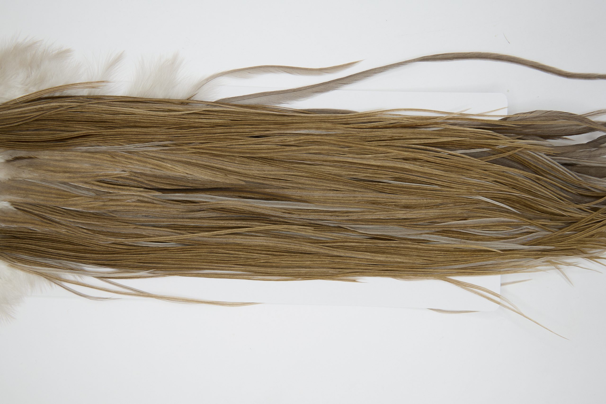 12216 Hebert Dry Fly Hackle Bronze Grade Rooster Saddle Brown Grey Dun Ties Size 12-14