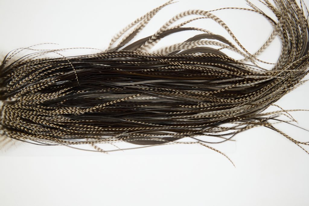 12227 Hebert Dry Fly Hackle Bronze Grade Rooster Saddle Grizzly Variant Ties Size 14-16