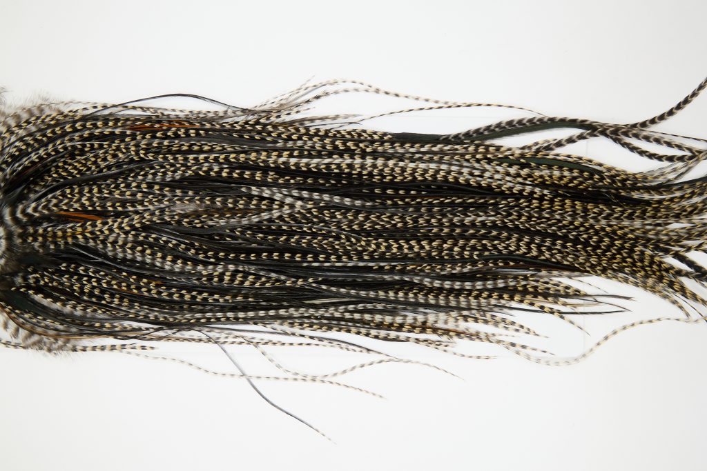 12228 Hebert Dry Fly Hackle Bronze Grade Rooster Saddle Grizzly Variant Ties Size 12-16