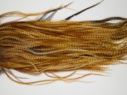 12231 Hebert Dry Fly Hackle Bronze Grade Rooster Saddle Barred Dark Ginger Ties Size 12-14