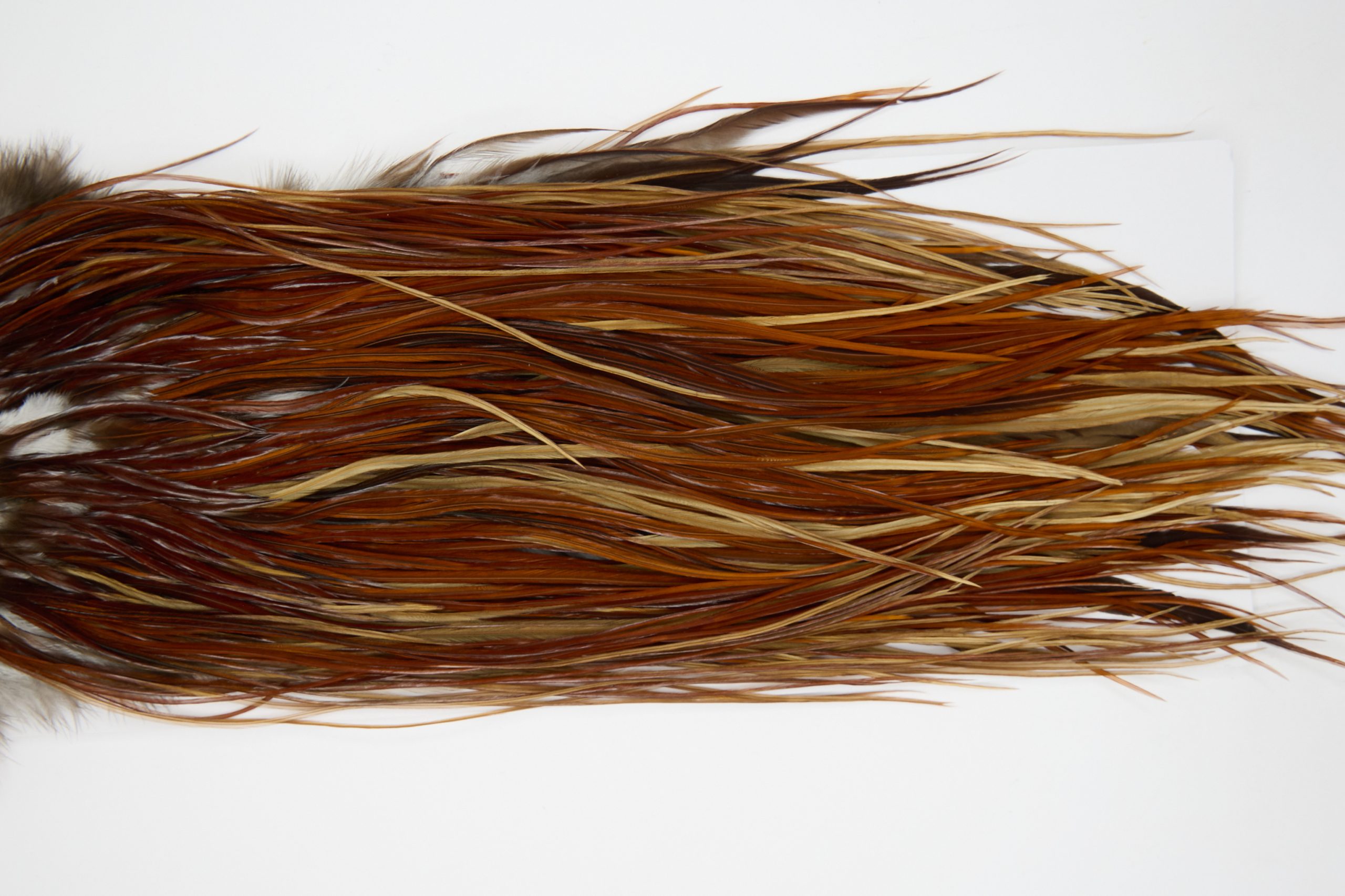 12238 Hebert Dry Fly Hackle Bronze Grade Rooster Saddle Medium Brown Ties Size 14-16