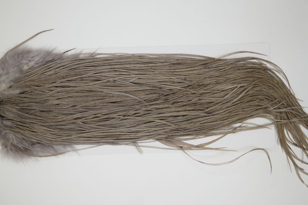 12240 Hebert Dry Fly Hackle Bronze Grade Rooster Saddle Medium Grey Dun Ties Size 10-16