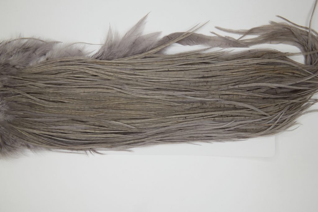 12241 Hebert Dry Fly Hackle Bronze Grade Rooster Saddle Medium Grey Dun Ties Size 12-16