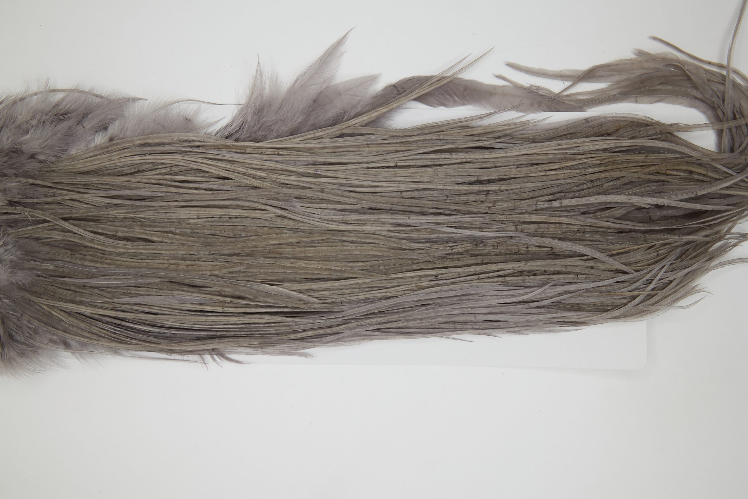 12241 Hebert Dry Fly Hackle Bronze Grade Rooster Saddle Medium Grey Dun Ties Size 12-16