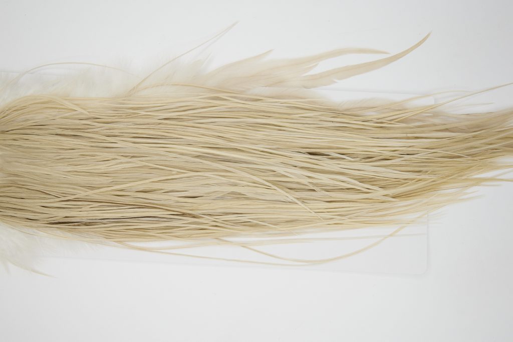 12258 Hebert Dry Fly Hackle Bronze Grade Rooster Saddle Light Tan Dun Ties Size 14-16