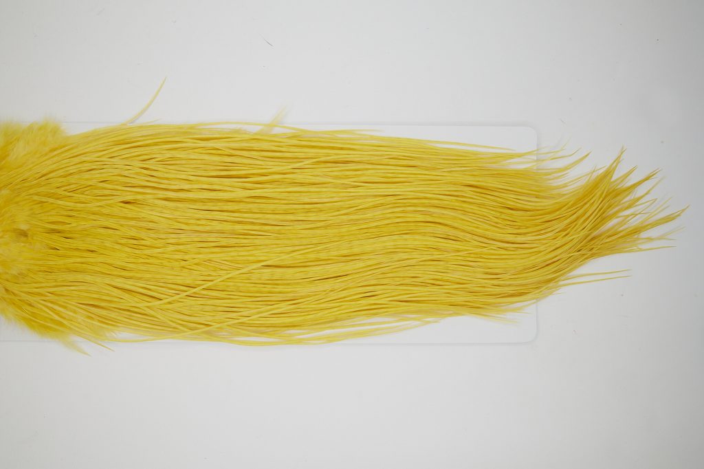 10705 Whiting Dry Fly Hackle Silver Grade Rooster Saddle Pale Yellow Ties Size 12-14