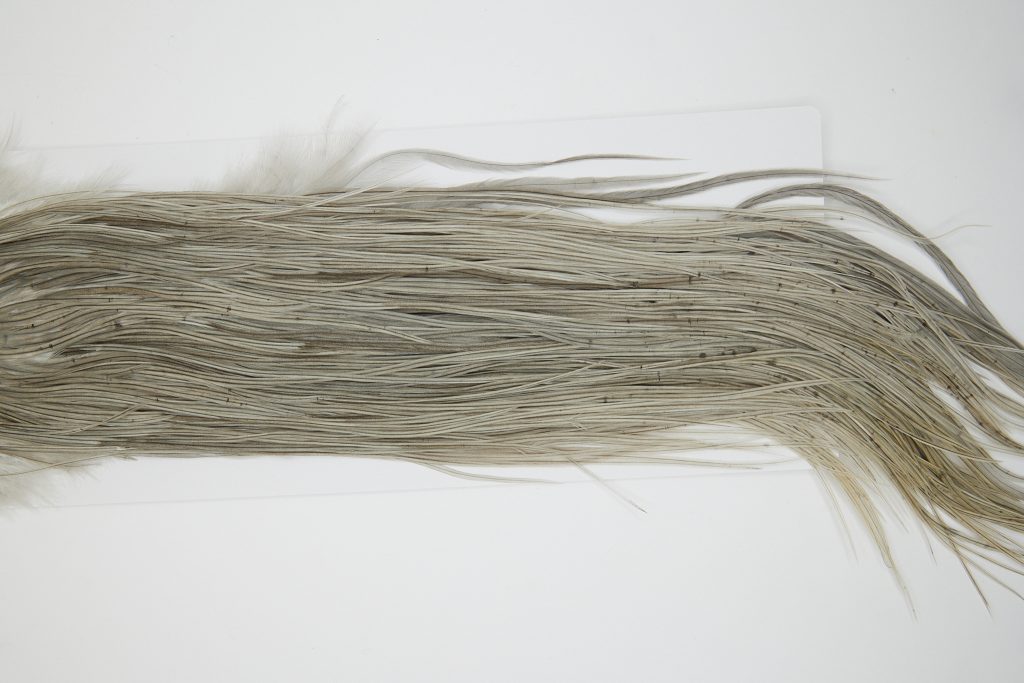 12315 Hebert Dry Fly Hackle Bronze Grade Rooster Saddle Light Grey Dun Ties Size 10-14