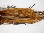 12316 Hebert Dry Fly Hackle Bronze Grade Rooster Saddle Barred Dark Ginger Ties Size 12-16