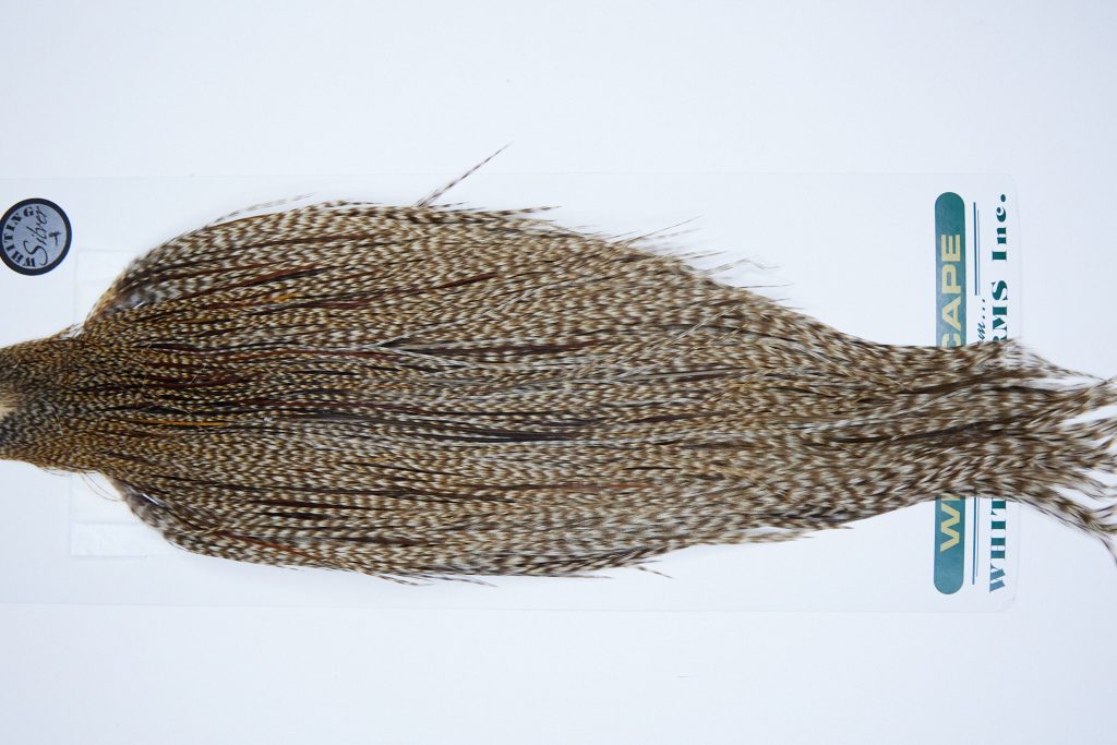 12322 Hebert Dry Fly Hackle Silver Grade Rooster Cape Dun Grizzly Ties Size 10-24