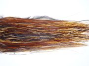 12325 Whiting Dry Fly Hackle Bronze Grade Rooster Saddle Dark Barred Ginger Ties Size 16-18