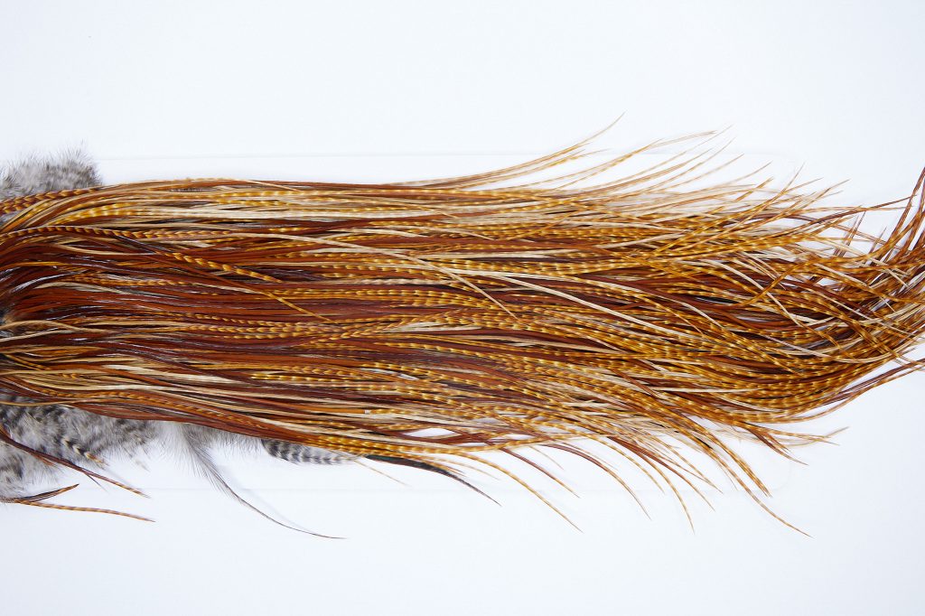 3274 Whiting Dry Fly Hackle Pro Grade Rooster Saddle Dark Barred Ginger Ties Size 16-18