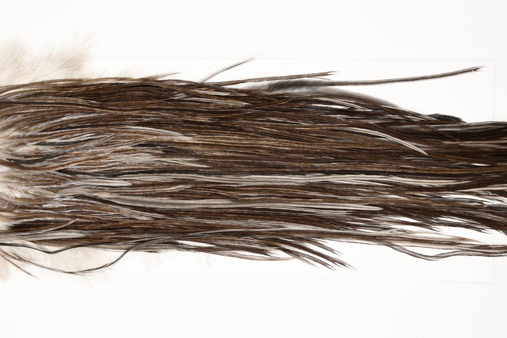 7159 JimsFlyCo Dry Fly Hackle Grade 2 Rooster Saddle Brown Dun Ties Size 12