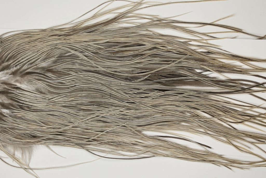 7232 JimsFlyCo Dry Fly Hackle Grade 2 Rooster Saddle Grey Dun Badger Ties Size 14-16