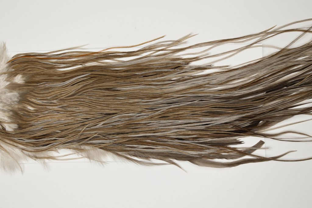 7265 JimsFlyCo Dry Fly Hackle Grade 1 Rooster Saddle Medium Dun Ties Size 14-16