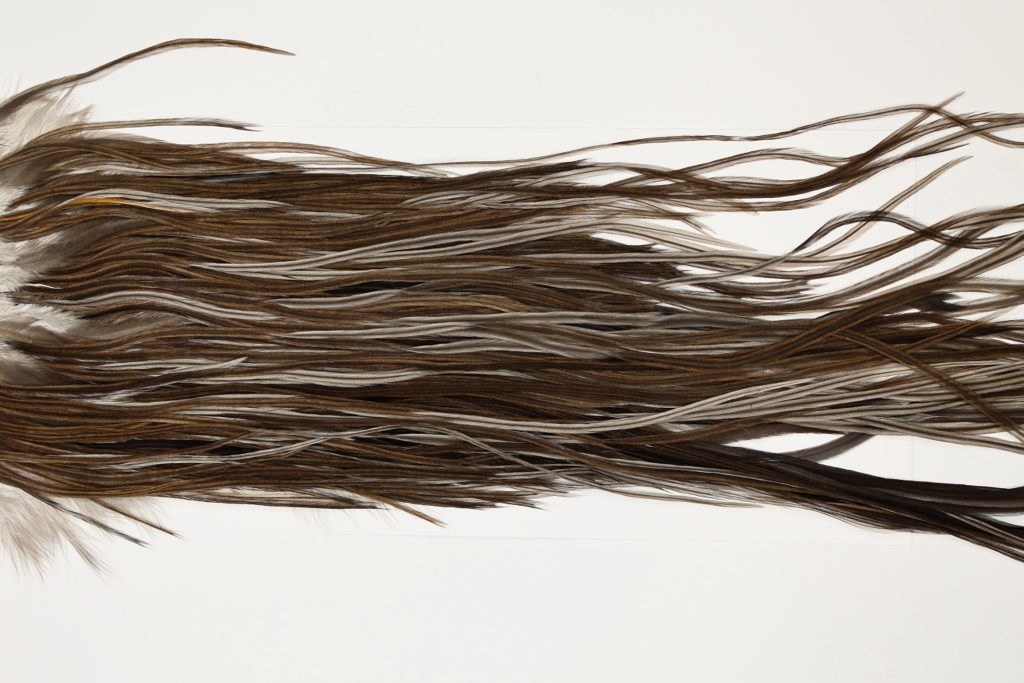 7312 JimsFlyCo Dry Fly Hackle Grade 2 Rooster Saddle Dark Dun Ties Size 12-14