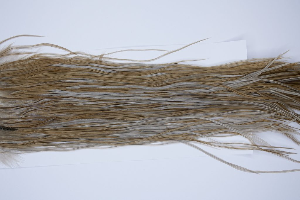 9341 JimsFlyCo Dry Fly Hackle Rhodium Rooster Saddle Medium Dun Ties Size 12-14