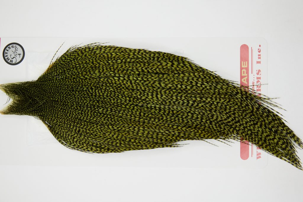 12376 Whiting Dry Fly Hackle Silver Grade Rooster Cape Grizzly Olive Ties Size 8-22