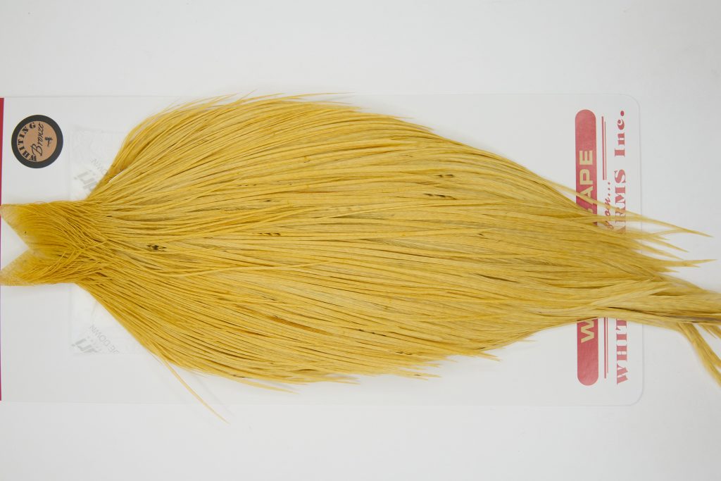 12378 Whiting Dry Fly Hackle Bronze Grade Rooster Saddle Grizzly Golden Straw Ties Size 10-24