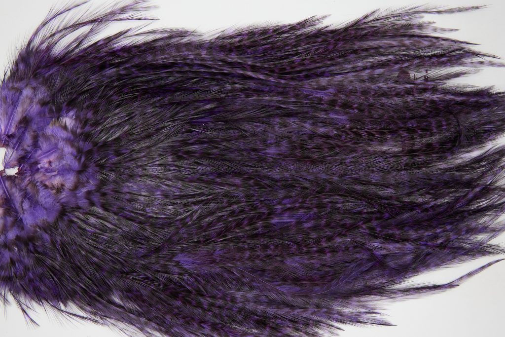 12430 Coq De Leon Dry Fly Hackle Bronze Grade Rooster Saddle Purple Ties Size NA