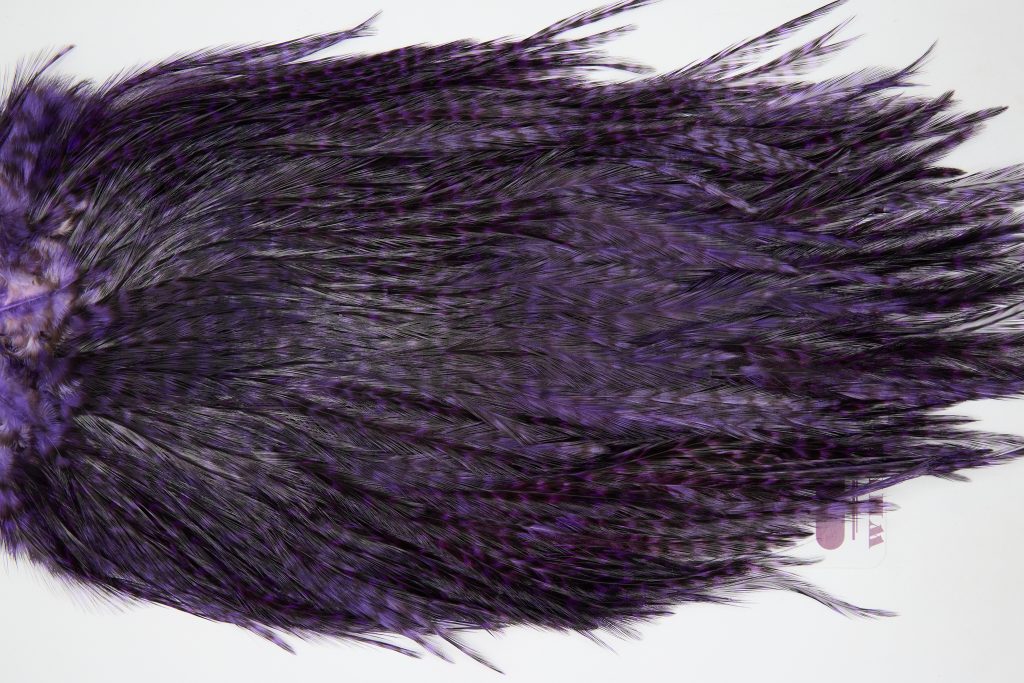 12432 Coq De Leon Dry Fly Hackle Bronze Grade Rooster Saddle Purple Ties Size NA