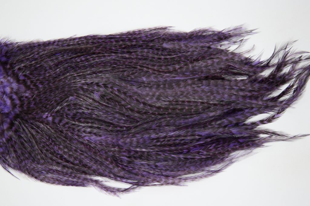 12433 Coq De Leon Dry Fly Hackle Bronze Grade Rooster Saddle Purple Ties Size NA