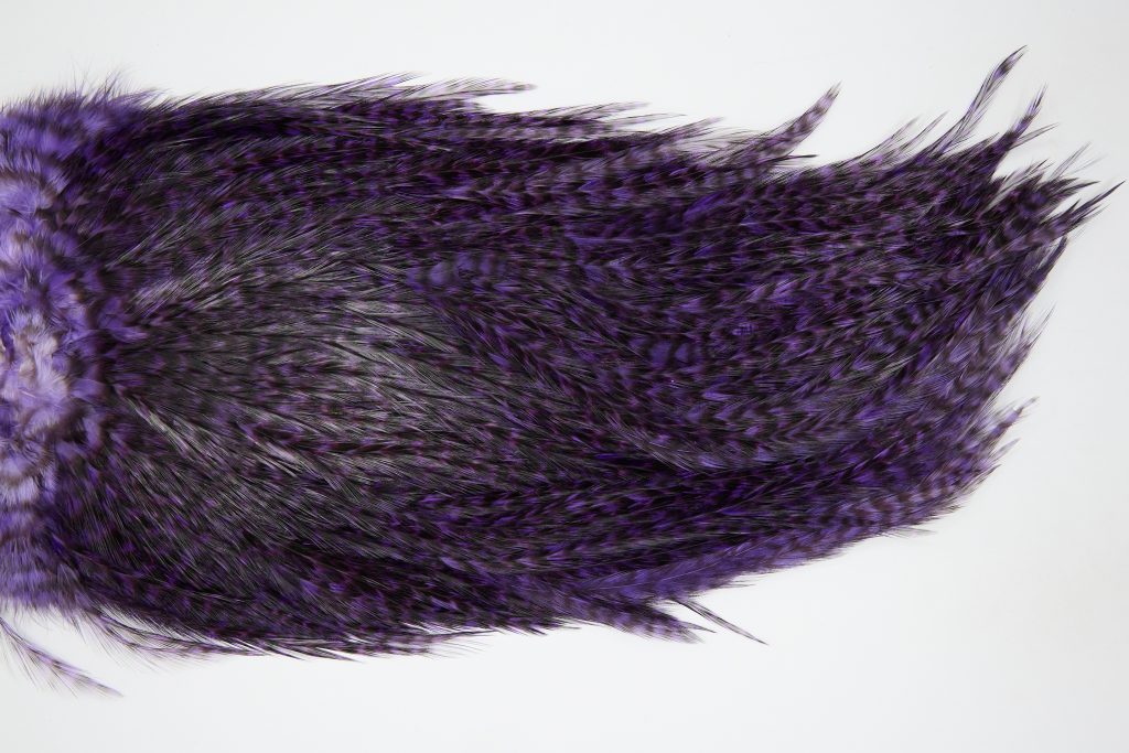 12435 Coq De Leon Dry Fly Hackle Bronze Grade Rooster Saddle Purple Ties Size NA